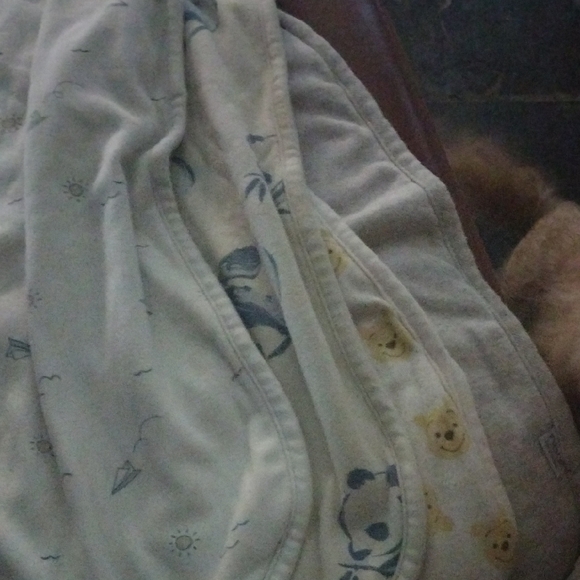 Soft Blue & White Burp Rags – Nautical & Bear Print – One Size Baby Essential - Picture 2 of 4